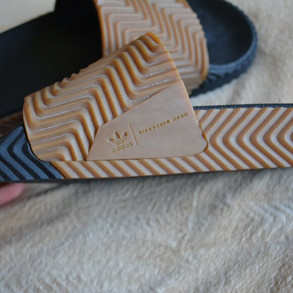 ADIDAS Alexander Wang x AW Adilette Slide Black White Brown US size 7 main image 4